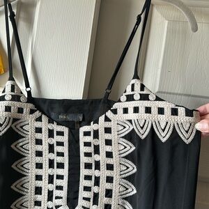 THML • embroidered lined maxi dress • S